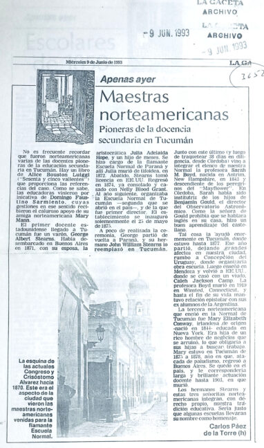 Maestras norteamericanas. Pioneras en la docencia secundaria en Tucumán