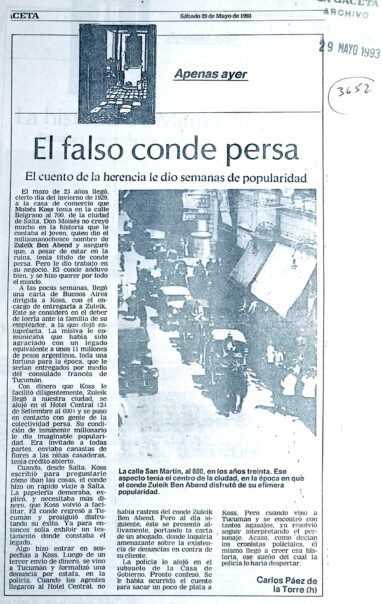 El falso conde persa