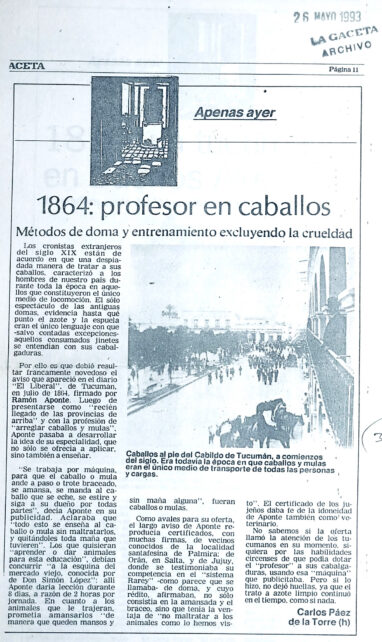 1864: profesor en caballos