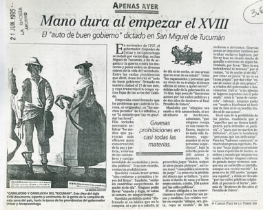 Mano dura al empezar el XVIII