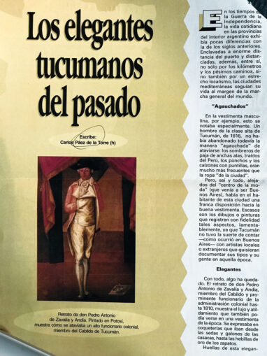 Los elegantes tucumanos del pasado