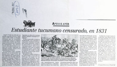 Estudiante tucumano censurado en 1831