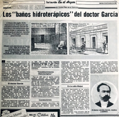 Los “baños hidroterápicos” del doctor García