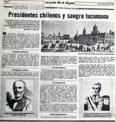 Presidentes chilenos y sangre tucumana