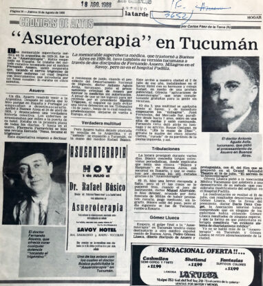 “Asueroterapia” en Tucumán