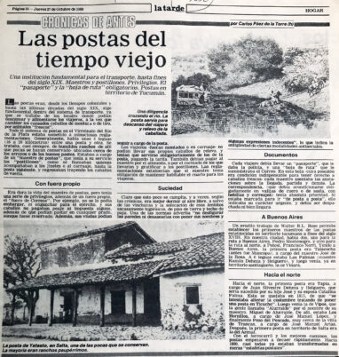 Las postas del tiempo viejo