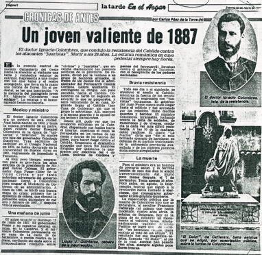 Un jóven valiente de 1887. El doctor Ignacio Colombres