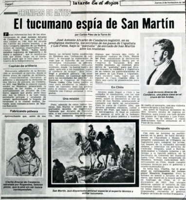 Un tucumano espía de san Martín