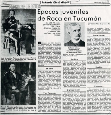 Epocas juveniles de Roca en Tucumán