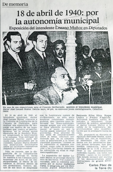 18 de abril de 1940: por la autonomía municipal