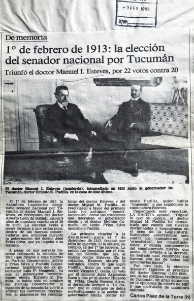 La elección del senador nacional por Tucumán