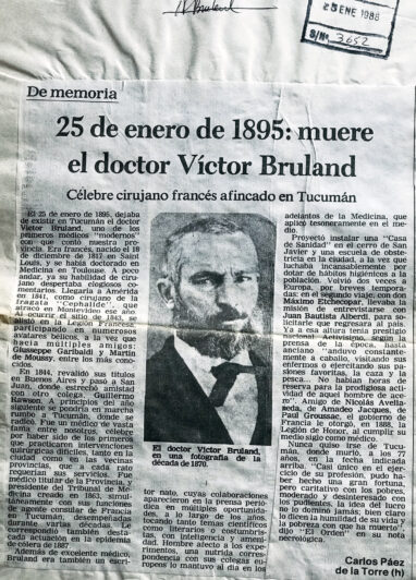 25 de enero de 1895: muere el doctor Víctor Bruland