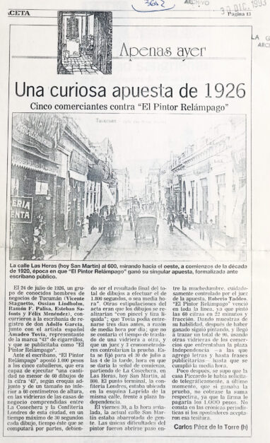 Una curiosa apuesta de 1926