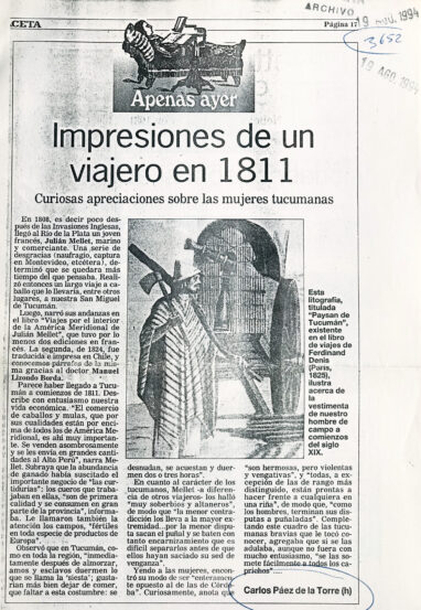 Impresiones de un viajero en 1811