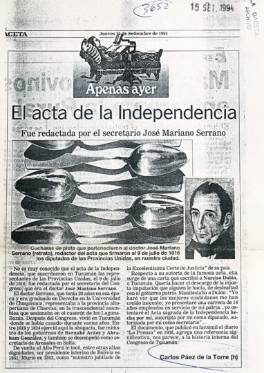 El acta de la Independencia