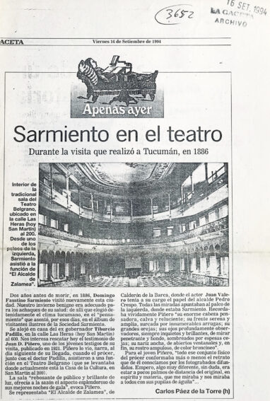 Sarmiento en el teatro