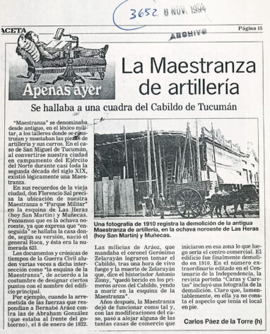 La Maestranza de artillería