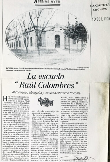 La escuela “Raúl Colombres”