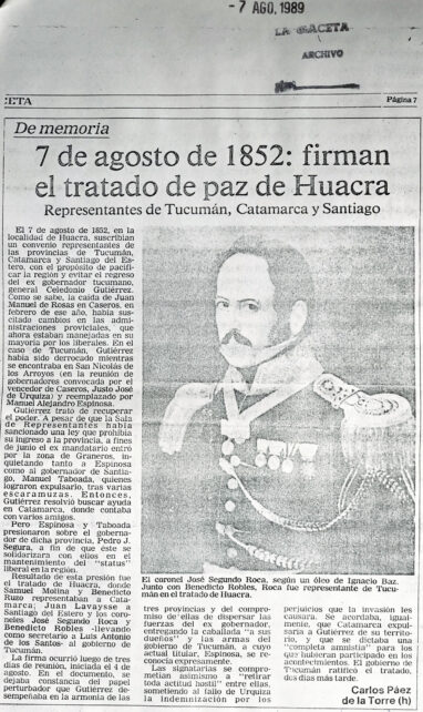 7 de agosto de 1852: firman el tratado de paz de Oaxaca