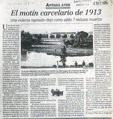 El motín carcelario de 1913