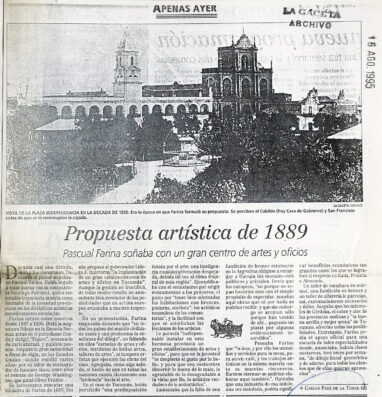 Propuesta artística de 1889