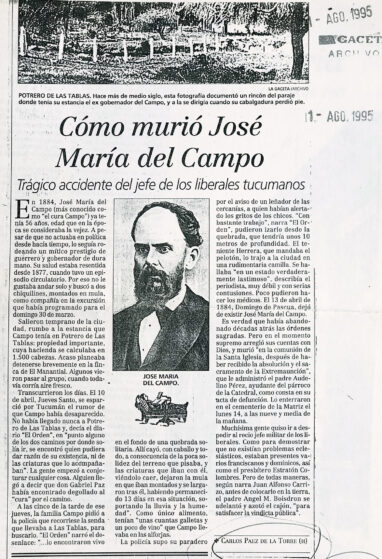 Cómo murió José María del campo