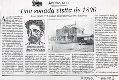 Una sonada visita de 1890