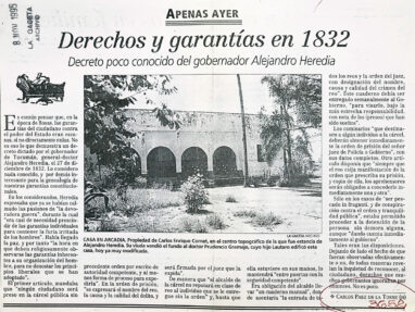 Derechos y garantías en 1832