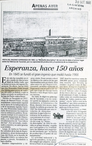 Esperanza, hace 150 años