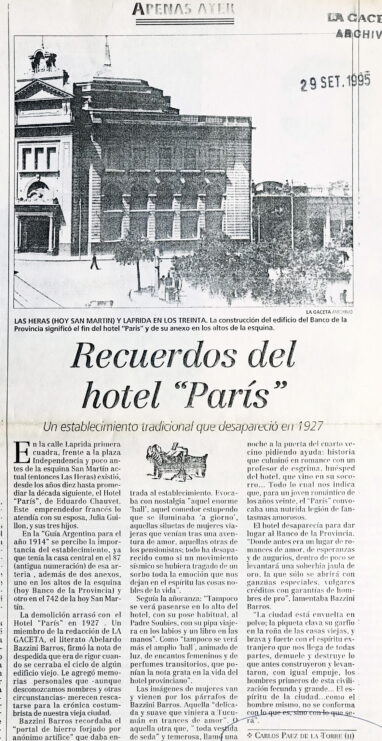 Recuerdos del hotel París