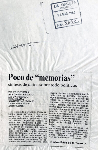 Poco de “memorias”