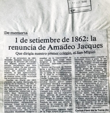 1 de septiembre de 1862: la renuncia de Amadeo Jacques