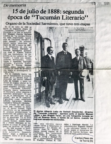 15 de julio de 1888: segunda época de Tucuman literario