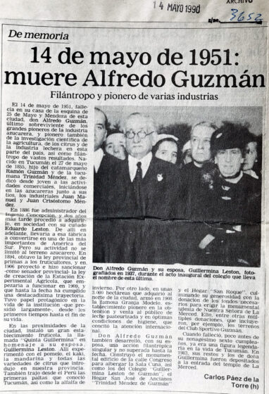 14 de mayo de 1851: muere Alfredo Guzmán