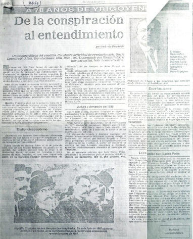 A 70 años de Irigoyen: de la conspiración al entendimiento