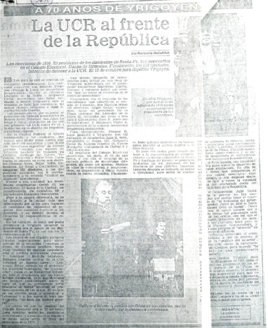 A 70 años de Irigoyen: la UCR al frente de la República