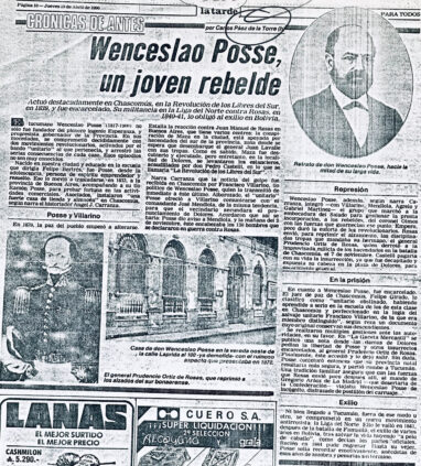 Wenceslao Posse, un joven rebelde