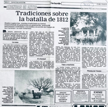 Tradiciones sobre la batalla de 1812