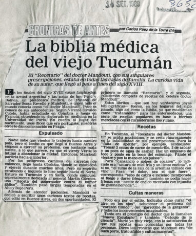 La biblia médica del viejo Tucumán