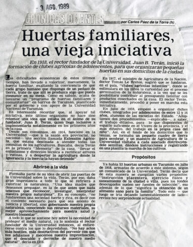 Huertas familiares, una vieja iniciativa