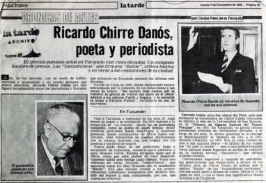 Ricardo Chirré Danós, poeta y periodista