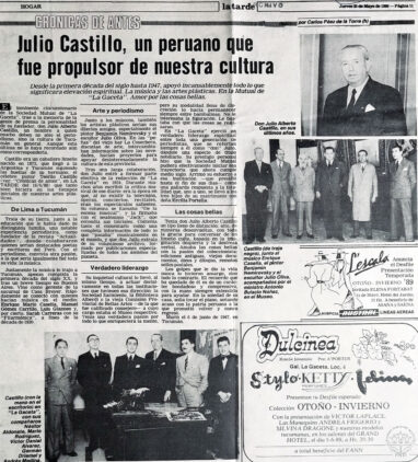 Julio Castillo, un peruano que fue propulsor de nuestra cultura