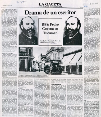 Drama de un escritor. 1888: Pedro Goyena en Tucumán