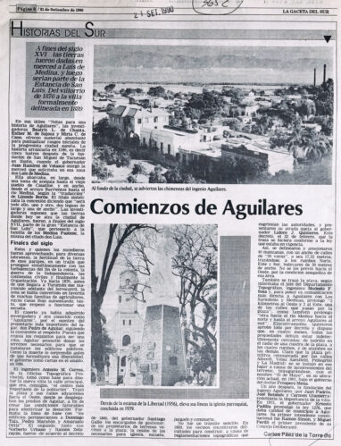 Comienzos de Aguilares