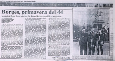 Borges, primavera del 44. Logrado tributo de su sobrino, en el 90 cumpleaños.