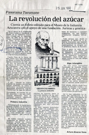 La revolución del azúcar: cuenta un folleto editado para el Museo de la Industria Azucarera