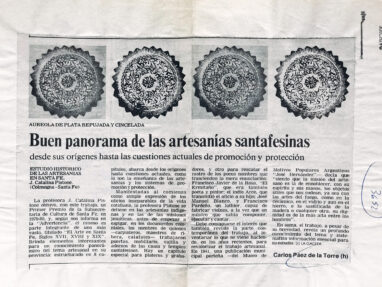 Buen panorama de las artesanías santafesinas. Desde sus orígenes hasta las cuestiones actuales de promoción y protección