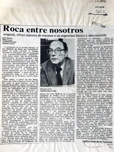 Roca entre nosotros. Original, eficaz manera de rescatar a un argentino básico y desconocido