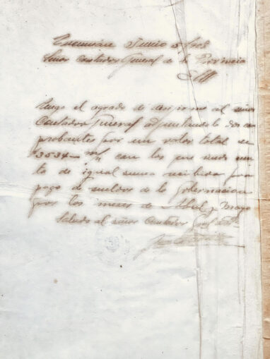 Carta de José Padilla al Sr. Contador General de la Provincia
