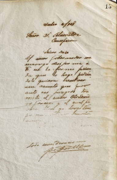 Carta al Sr. Alurralde de José Padilla